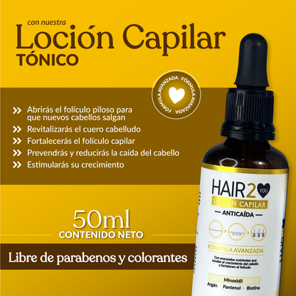 Vitaminas Tuyú+Shampoo Anti-Caida+Loción capilar con minoxidil+Tratamiento nutritivo