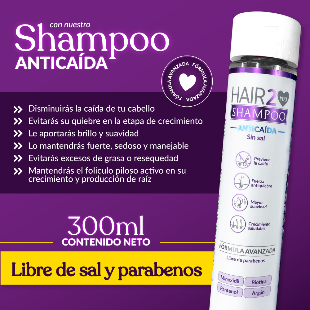 Vitaminas + Shampoo Anti-Caida + Tratamiento Nutritivo