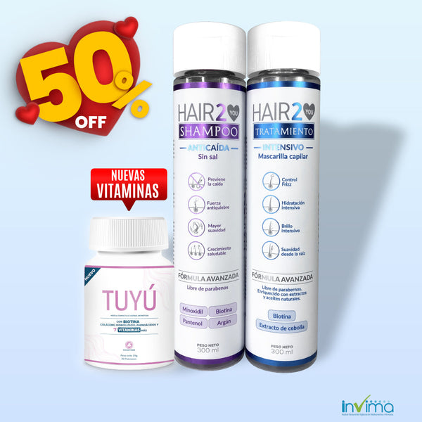 Vitaminas + Shampoo Anti-Caida + Tratamiento Nutritivo